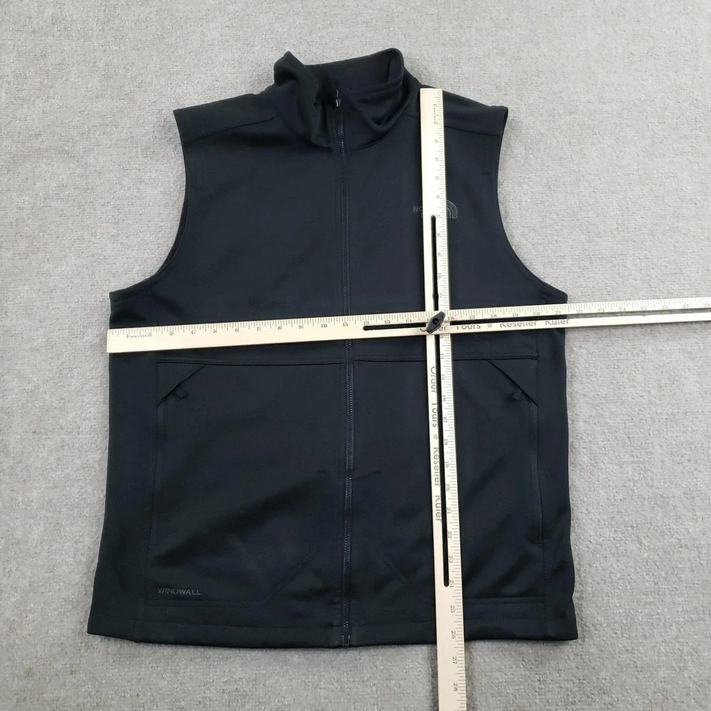 The North Face Vest Mens Medium Black Windwall Windbreaker Full Zip Pockets Z